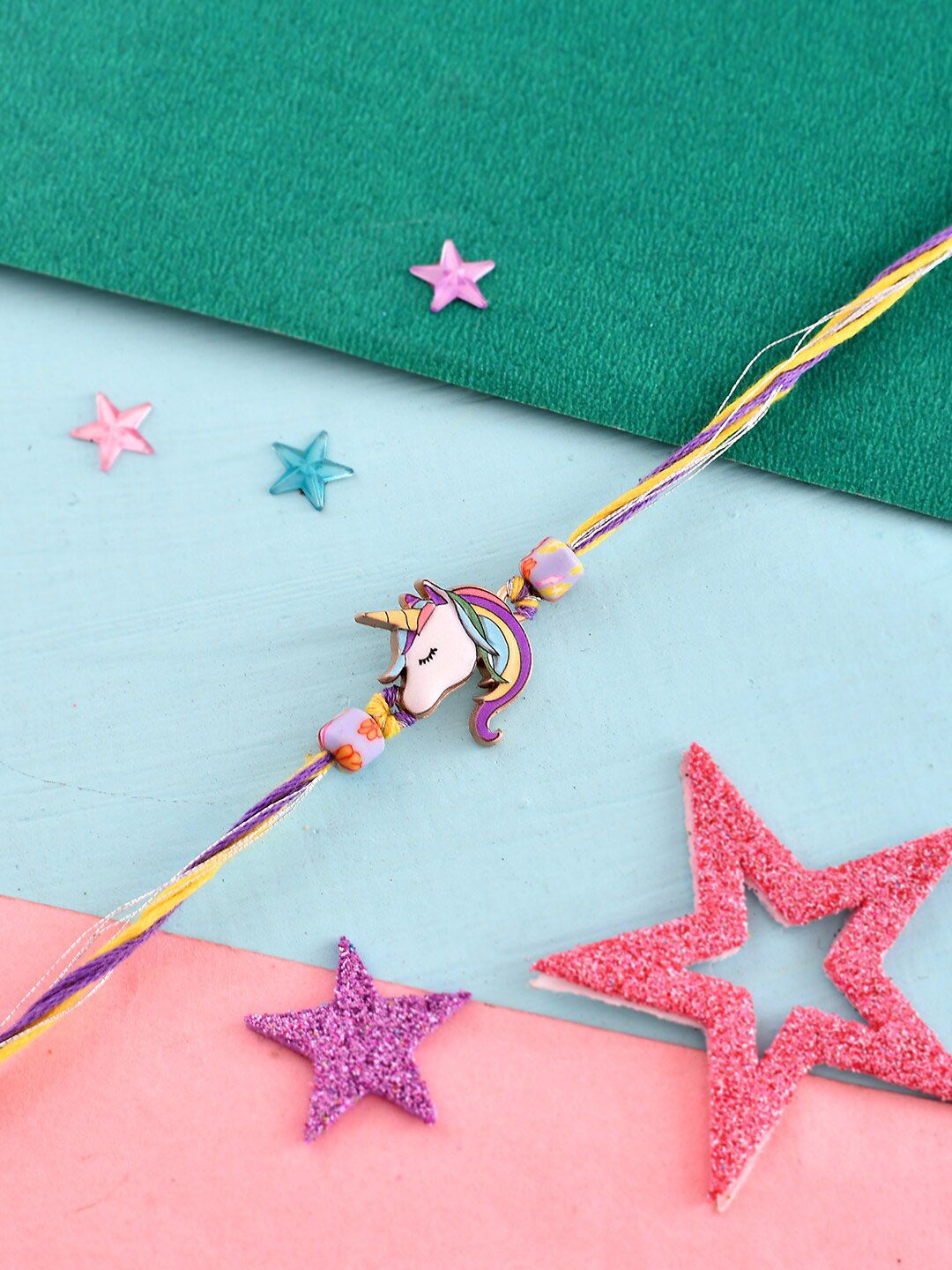 Voylla Kids Rainbow Unicorn Beaded Thread Rakhi-picture-38