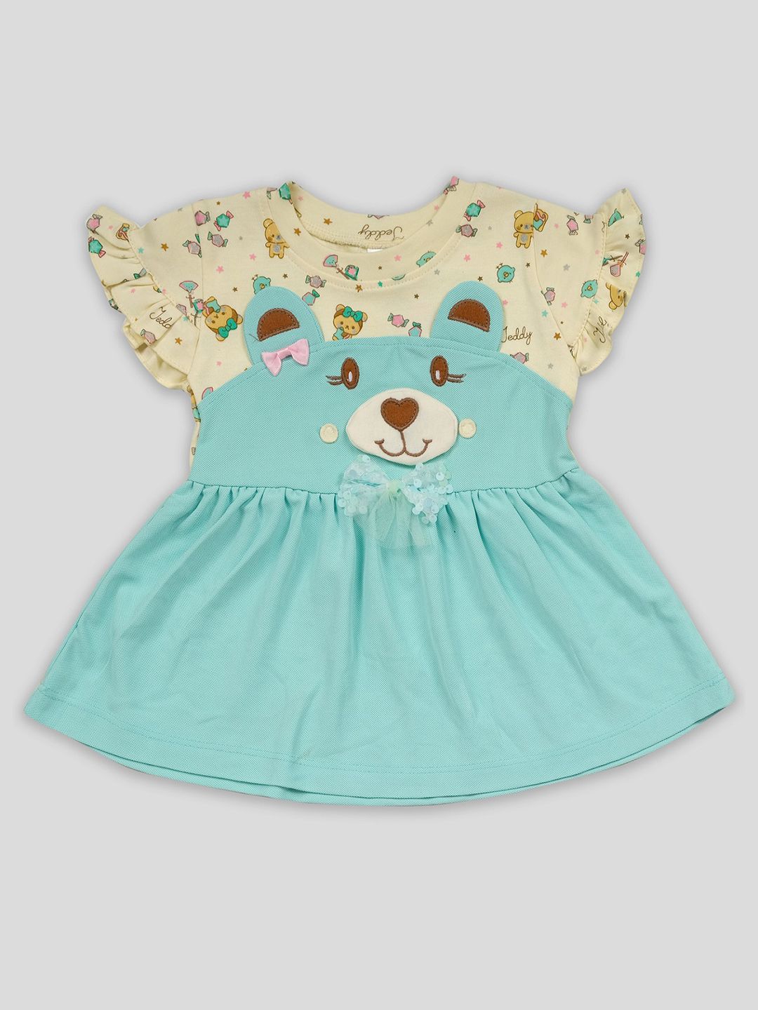 Babys Day Girls Printed Pure Cotton Fit & Flare Dress-picture-39