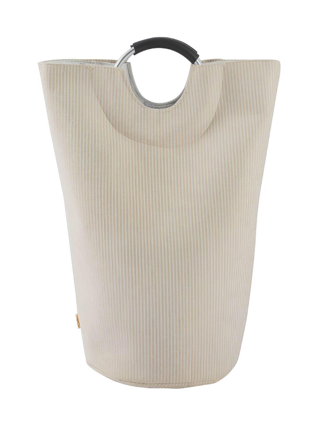 HOKIPO Beige & White Striped Cotton Laundry Bag