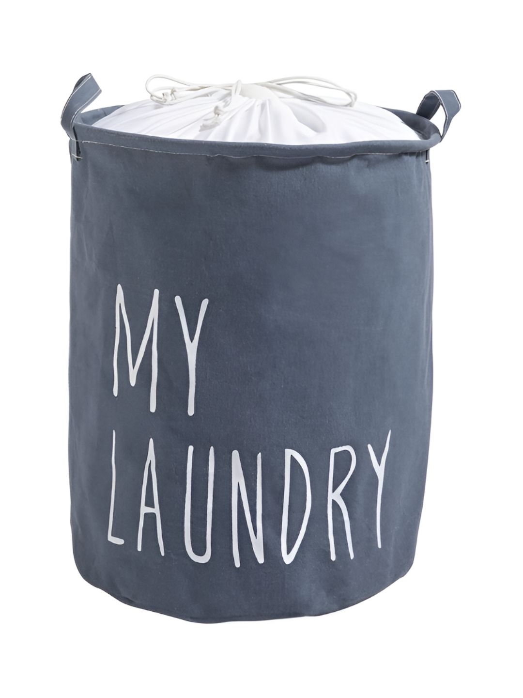 HOKIPO Grey & Black Typography Printed Folding Laundry Bag 44 L-picture-23