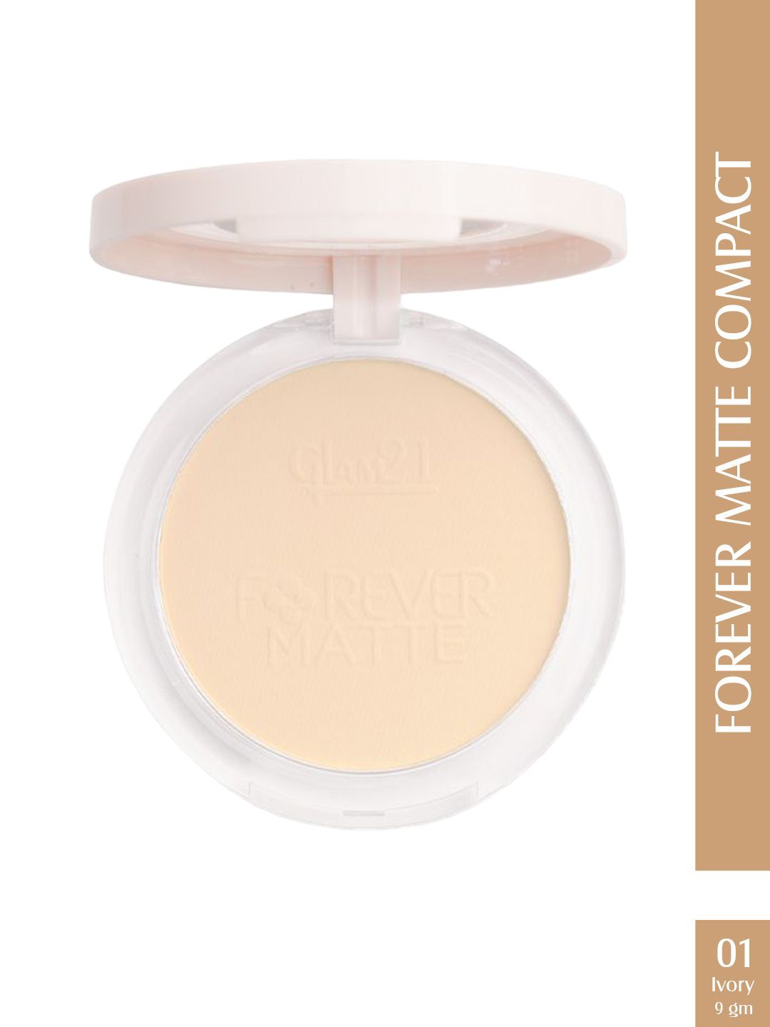 GLAM21 Forever Matte Long Lasting HD Matte Finish Compact Powder 9g - Ivory 01-image-18