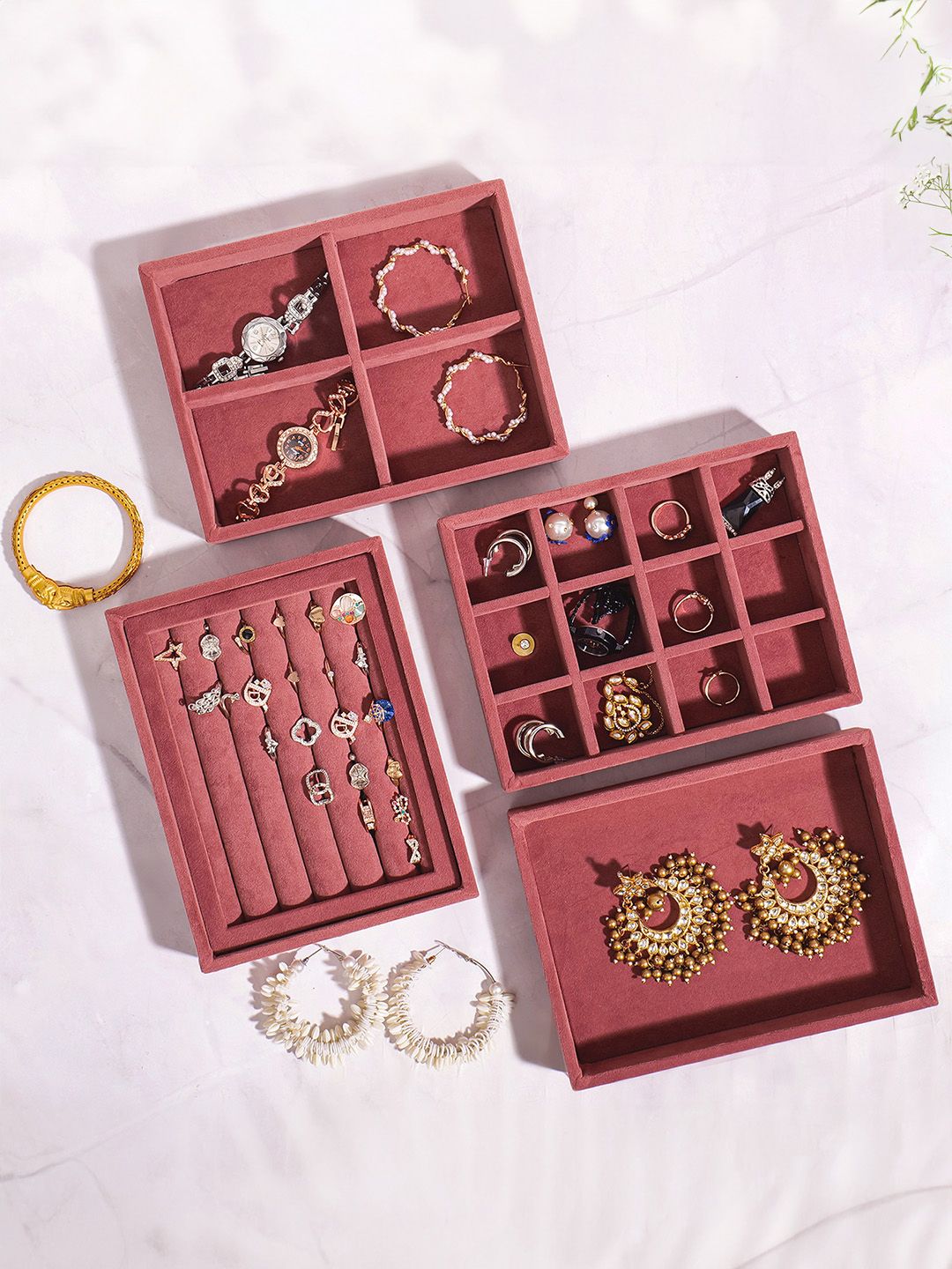 La Trove Pink 4 Pieces Regular Jewellery Organiser-picture-14