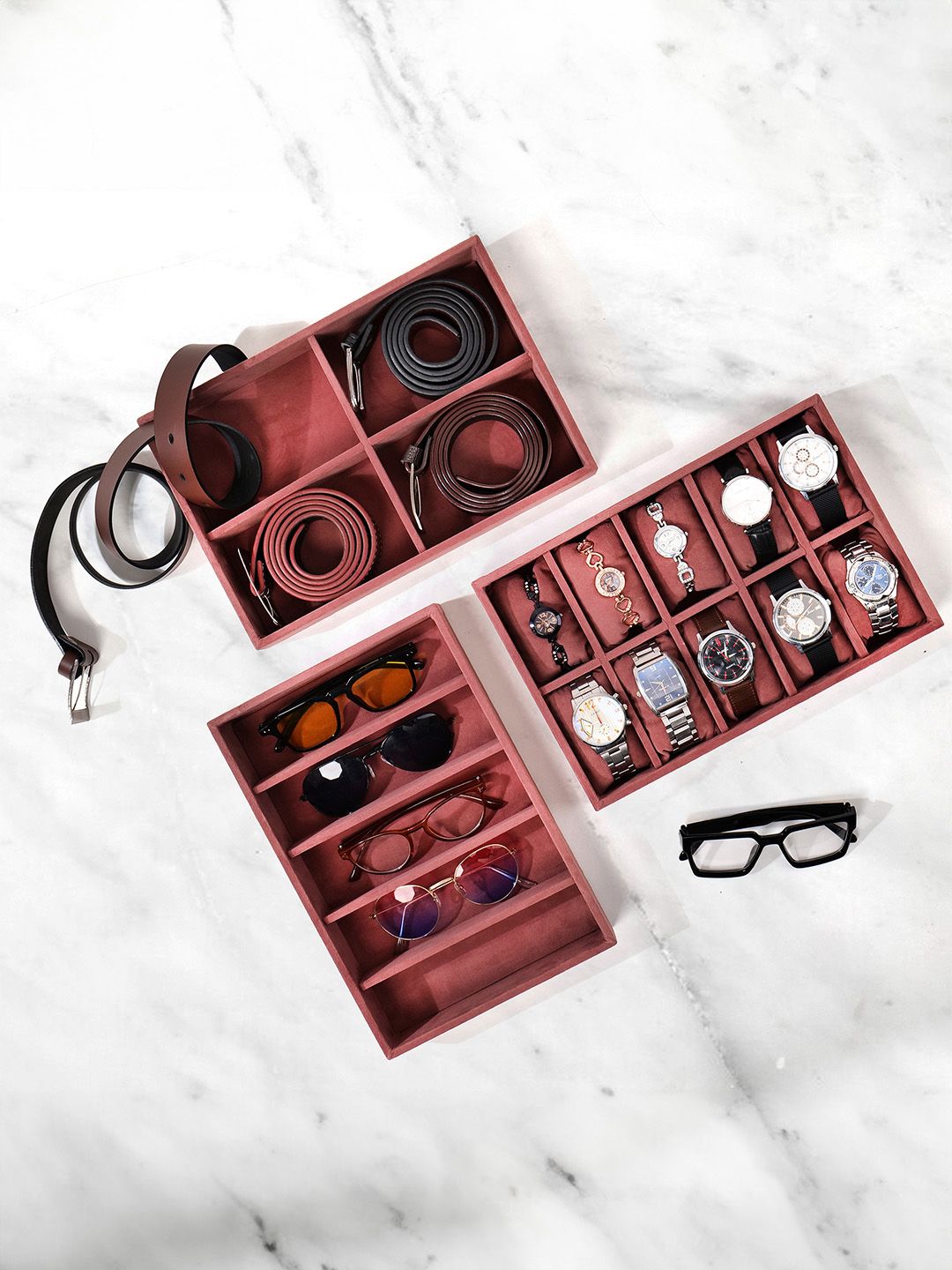 La Trove Pink 3 Pieces Regular Drawer Organiser-picture-14