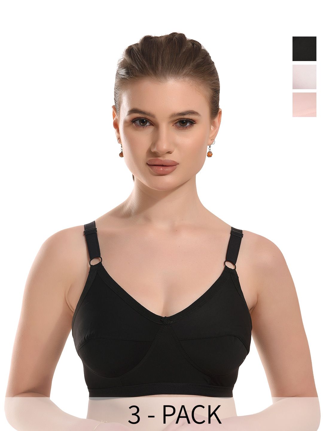 new blue eyes Pack of 3 Women Solid Full Coverage Lightly Padded Bra