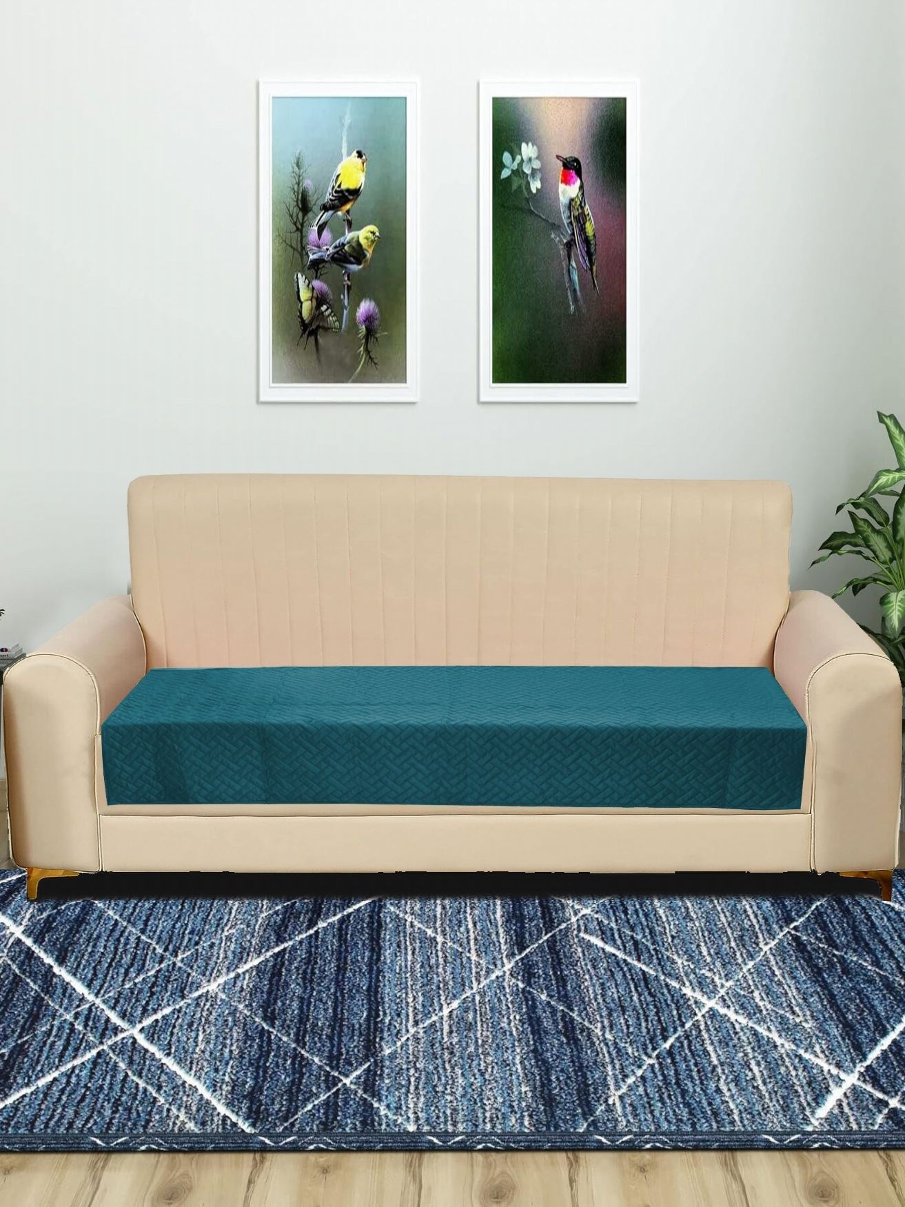 RRC Green Velvet 3 Seater Sofa Cover-image-19