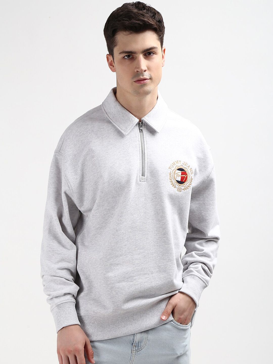 Tommy Hilfiger Shirt Collar Long Sleeves Pure Cotton Pullover Sweatshirt-picture-41