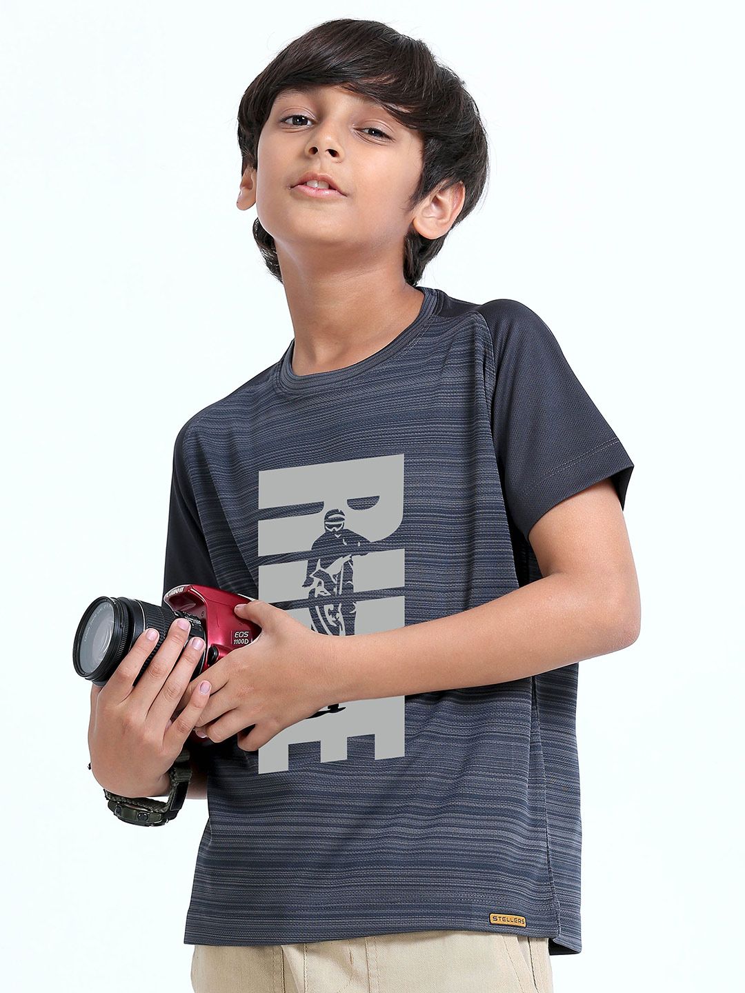 STELLERS Boys Graphic Printed Striped Round Neck T-shirt-picture-31