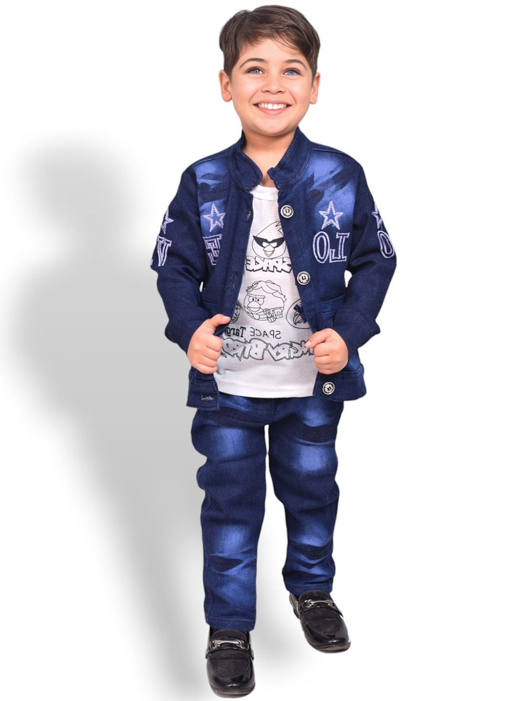 KIDZAREA Boys Printed Party Shirt With Trousers And Waistcoat-picture-29