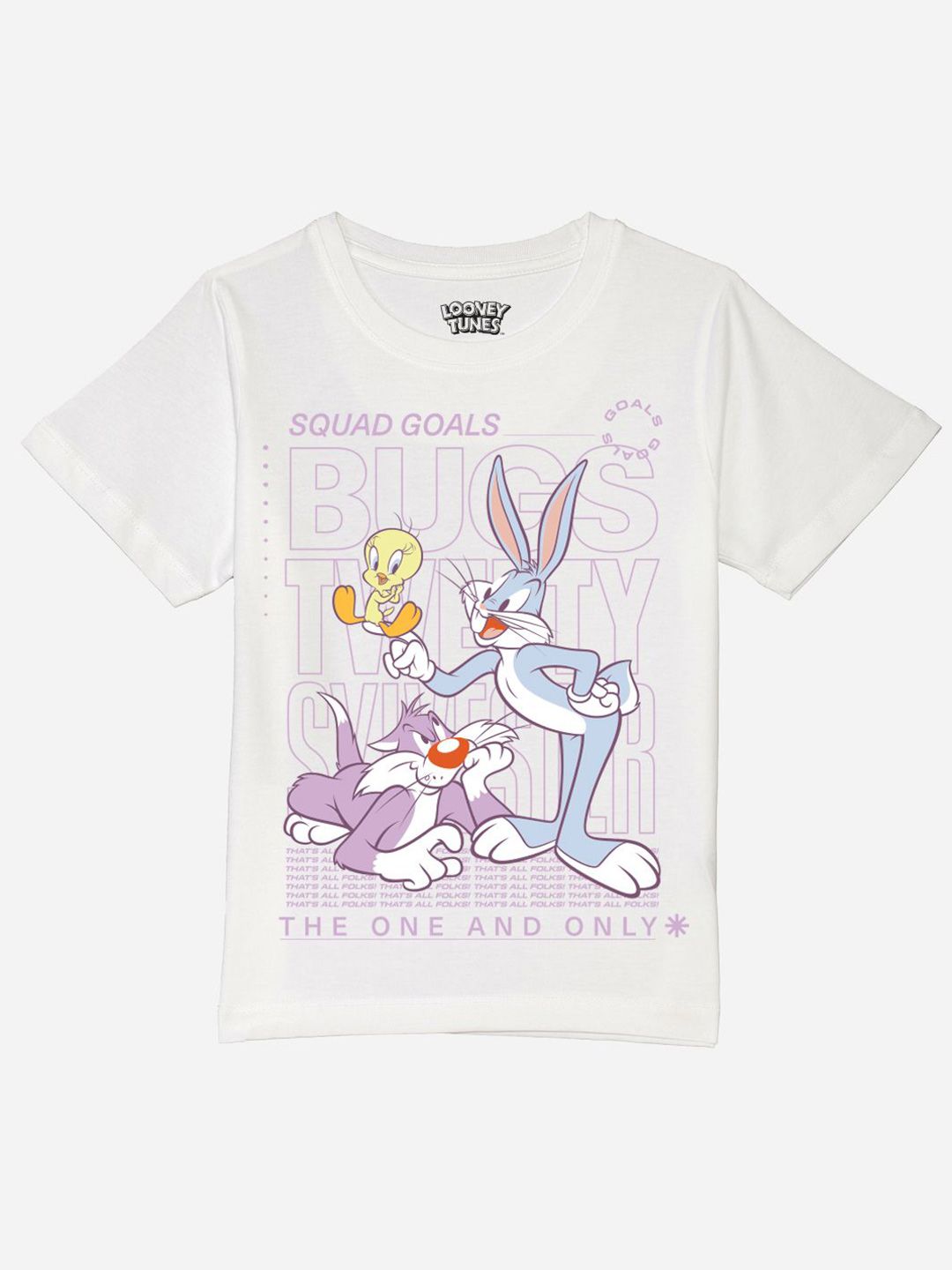 YK Warner Bros Boys Printed Pure Cotton Applique T-shirt-picture-34