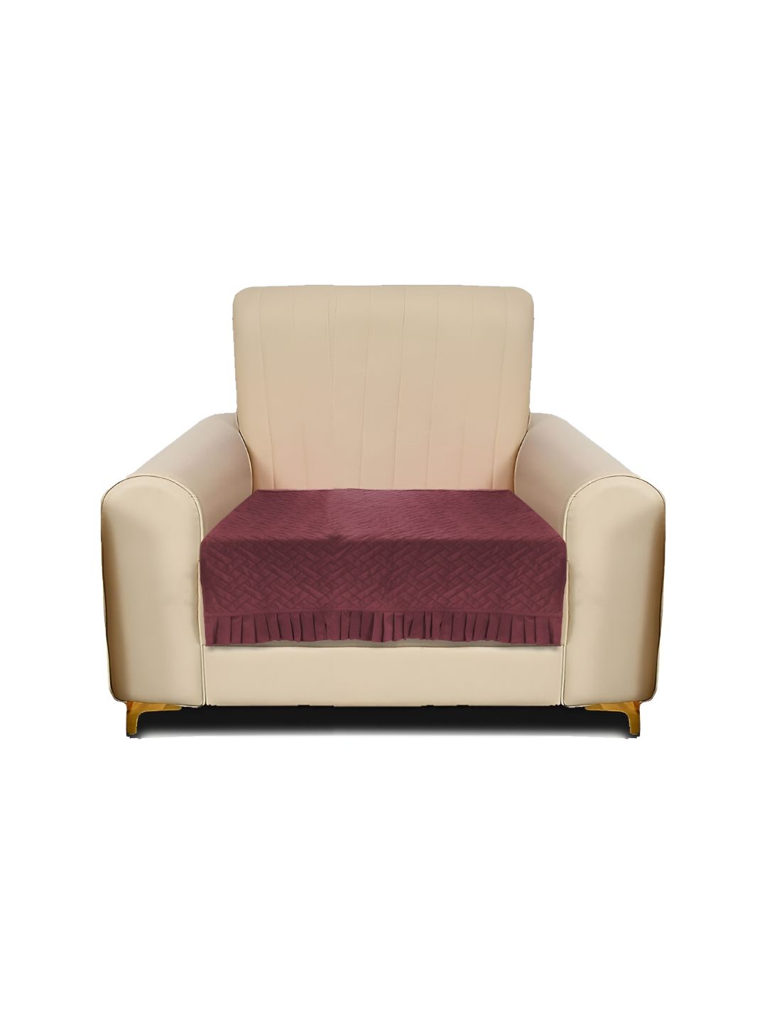 RRC Coral Solid Velvet 1 Seater Sofa Cover-image-21
