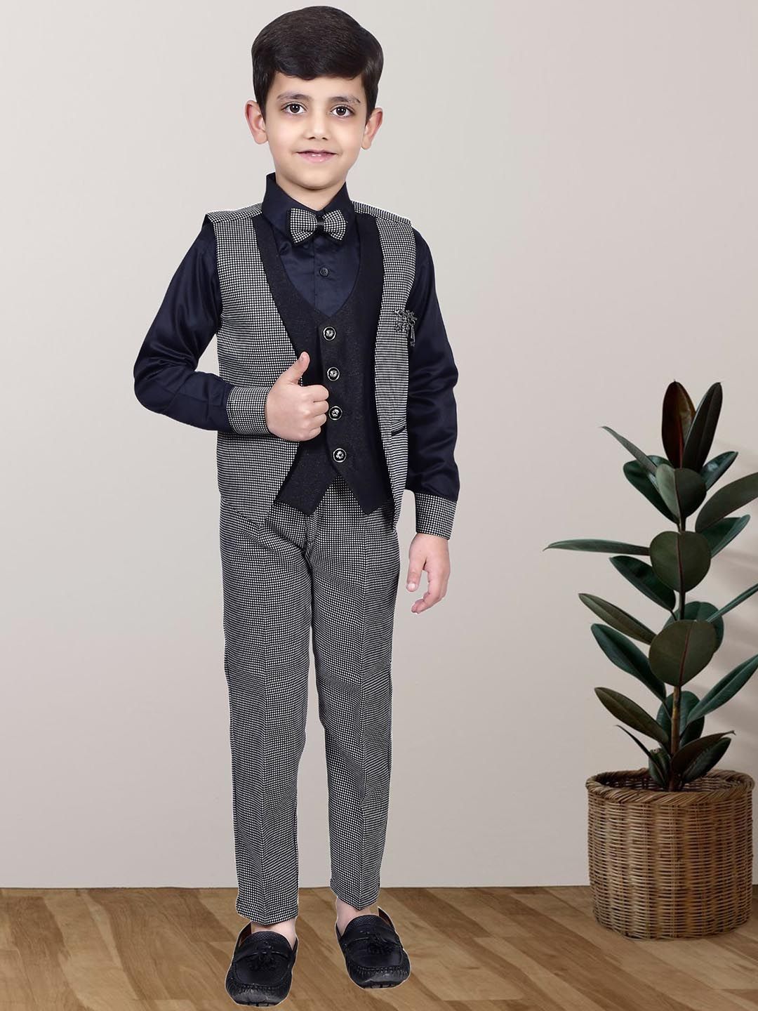 BAESD Checked 3-Pcs Party Suit-image-20