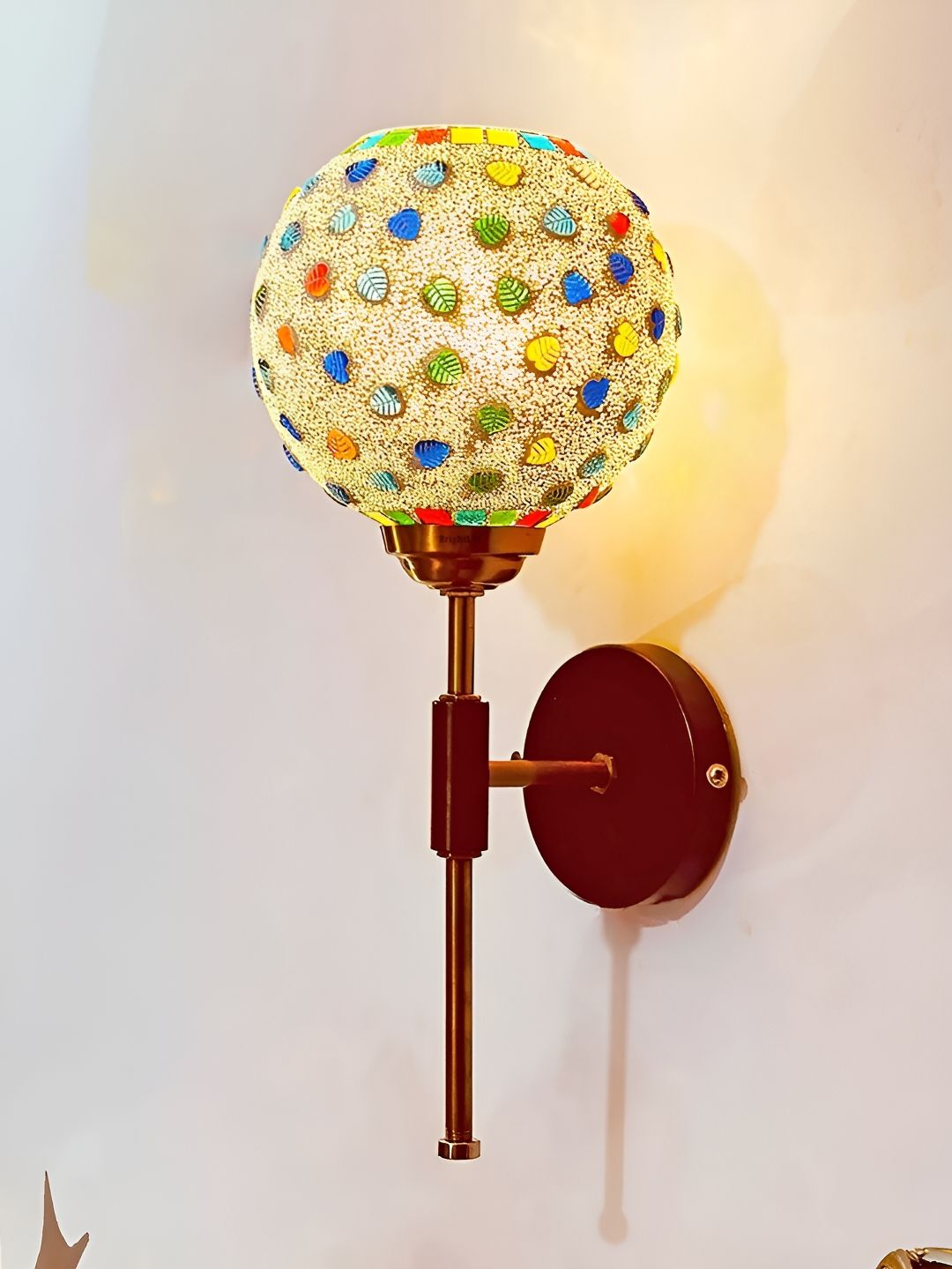 BrightLyt GoldToned and White Metal Contemporary Spherical Wall Lamp-picture-17