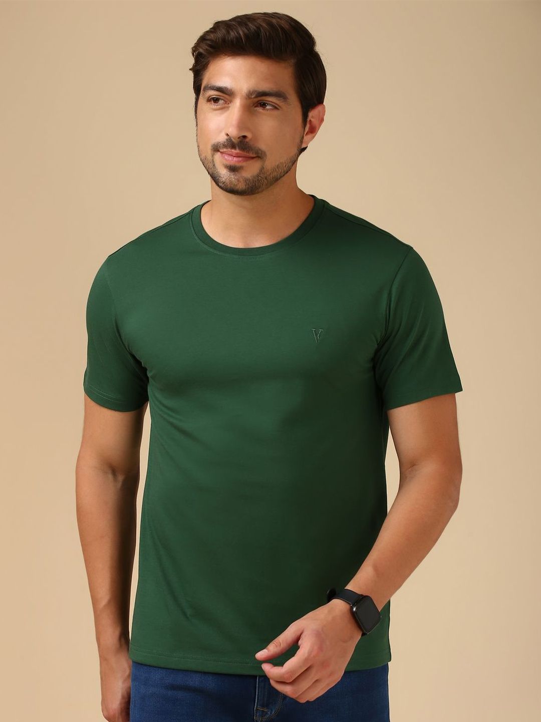 Van Heusen Innerwear Men Solid Crew Neck Short Sleeves T-Shirt-picture-34