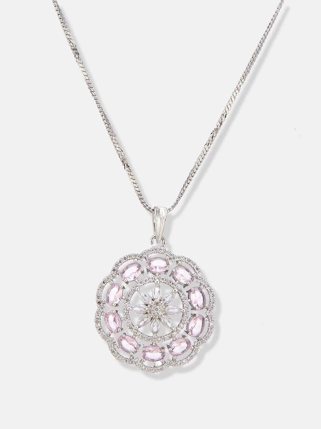 ATIBELLE Silver-Plated CZ-Studded Jewellery Set
