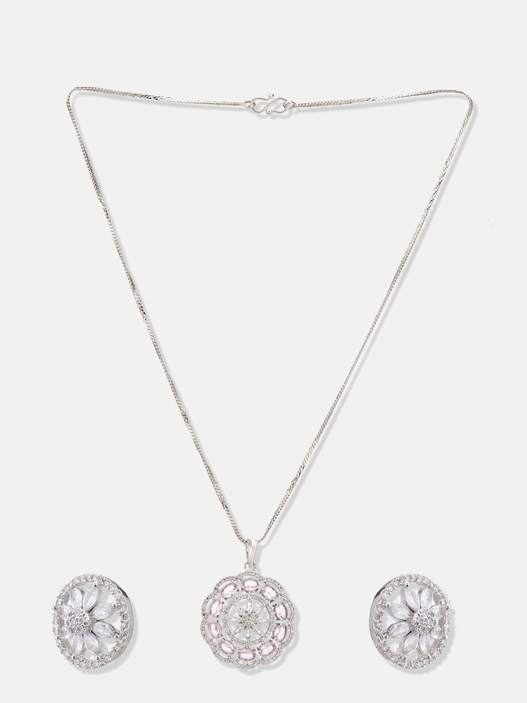 ATIBELLE Silver-Plated CZ-Studded Jewellery Set