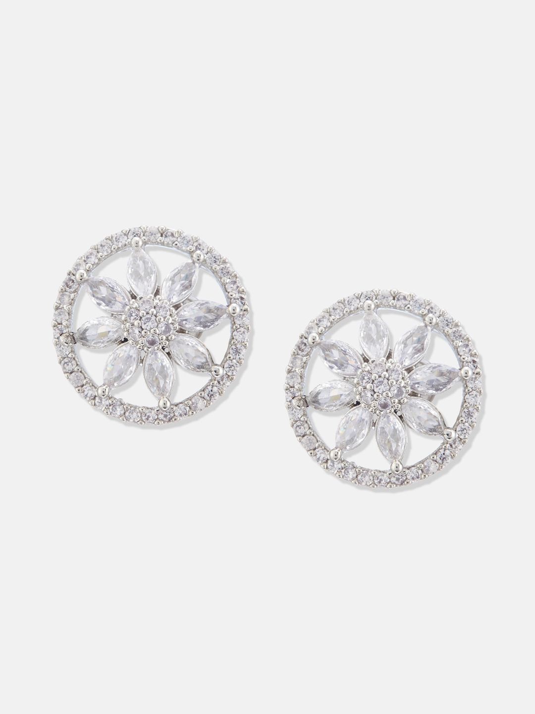 ATIBELLE Silver-Plated CZ-Studded Jewellery Set