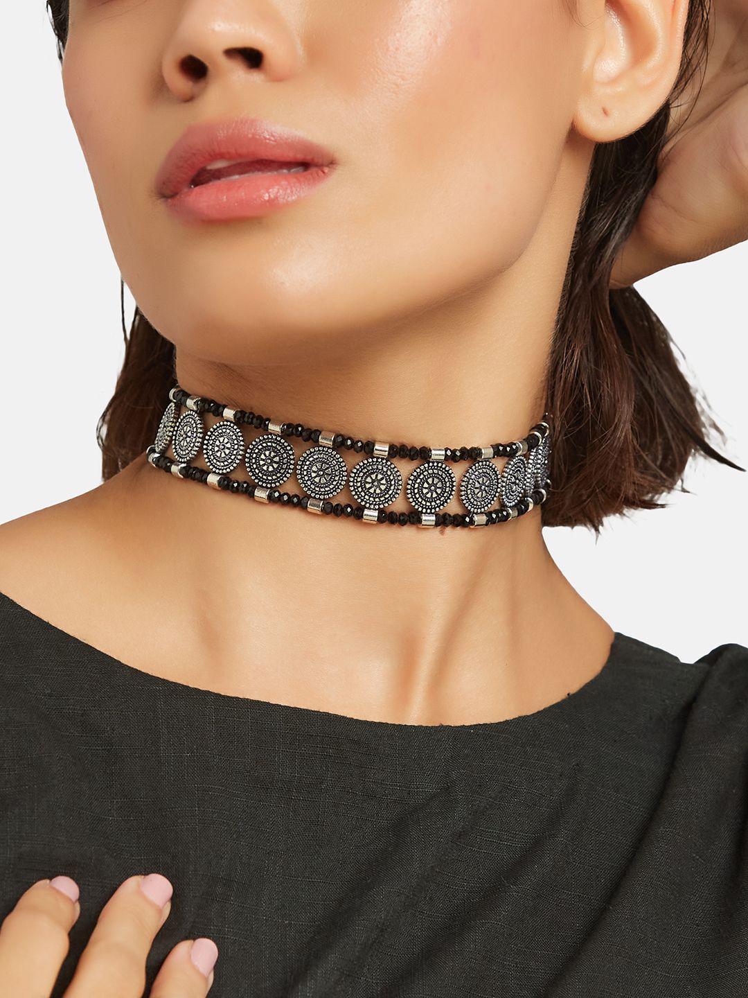 ATIBELLE Brass Silver-Plated Necklace