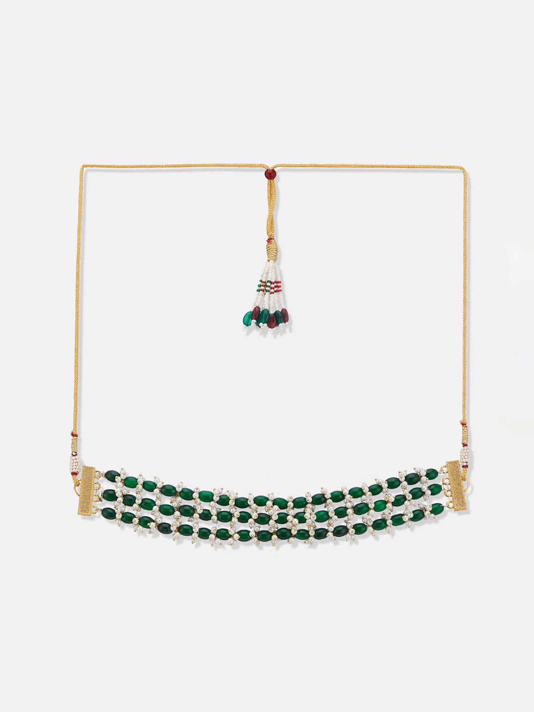 ATIBELLE Beaded Gold-Plated Choker Necklace