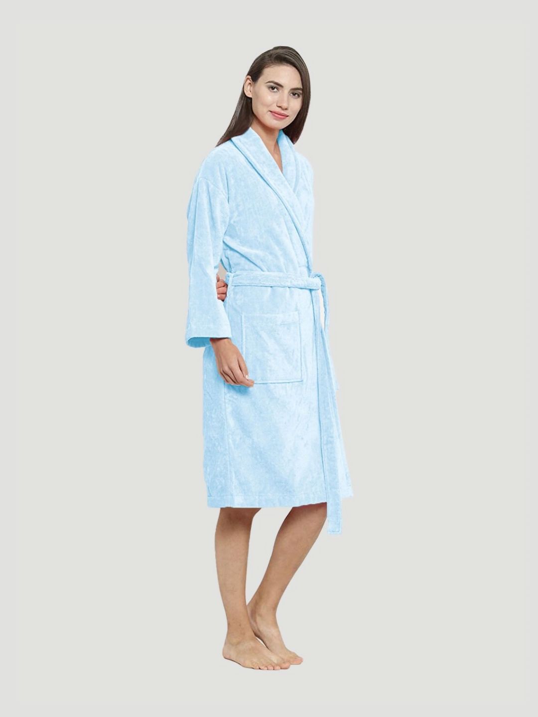 MYTRIDENT Blue Pure Cotton Bath Robe-picture-20