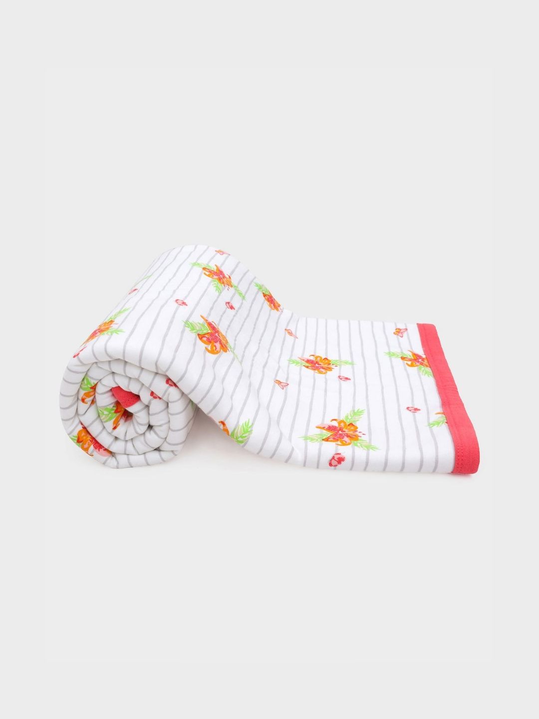 MiArcus White Floral Heavy Winter Single Bed Blanket-image-10