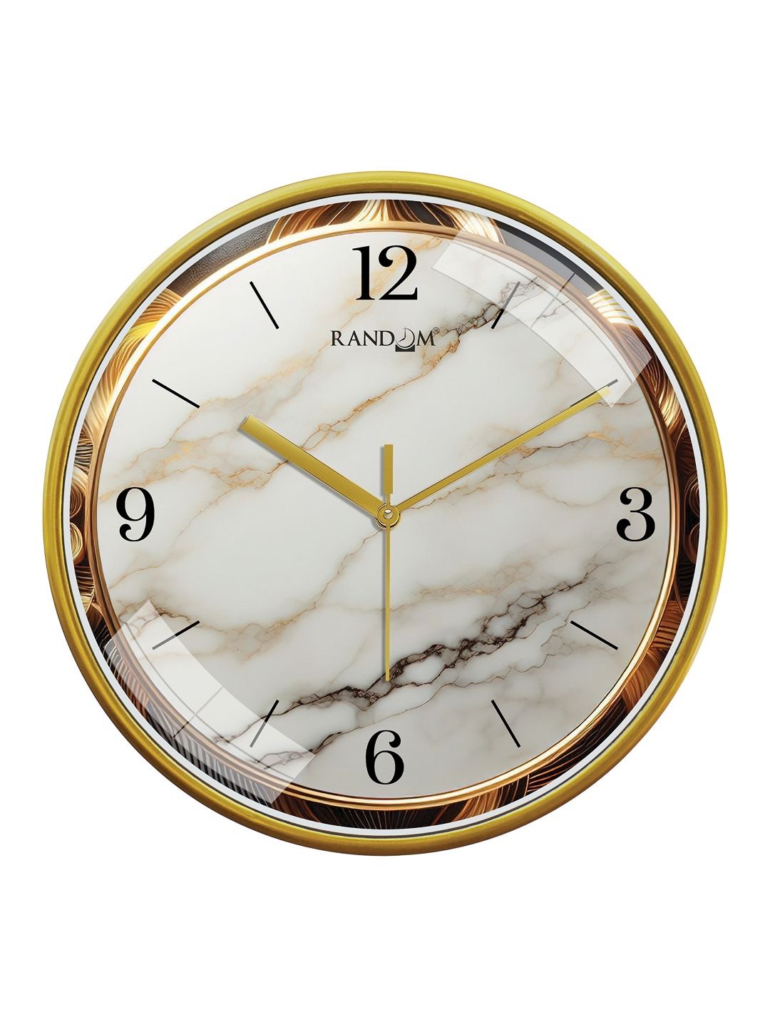 RANDOM Beige & White Printed Contemporary Wall Clock-picture-52