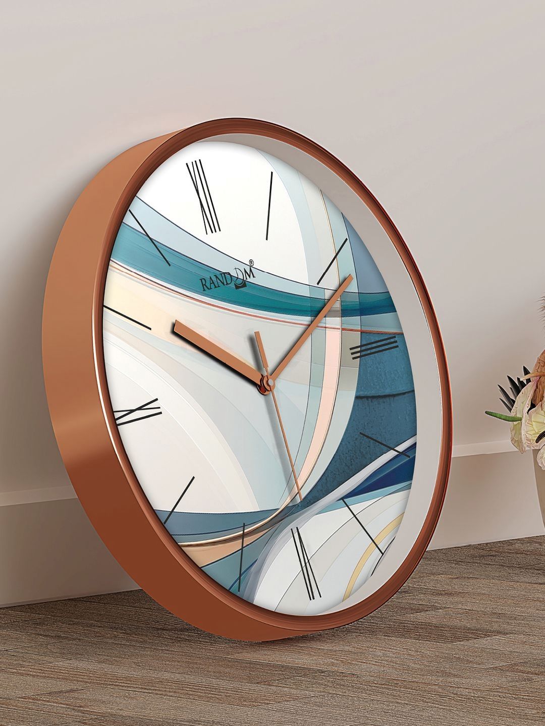 RANDOM Pink & White Printed Contemporary Wall Clock