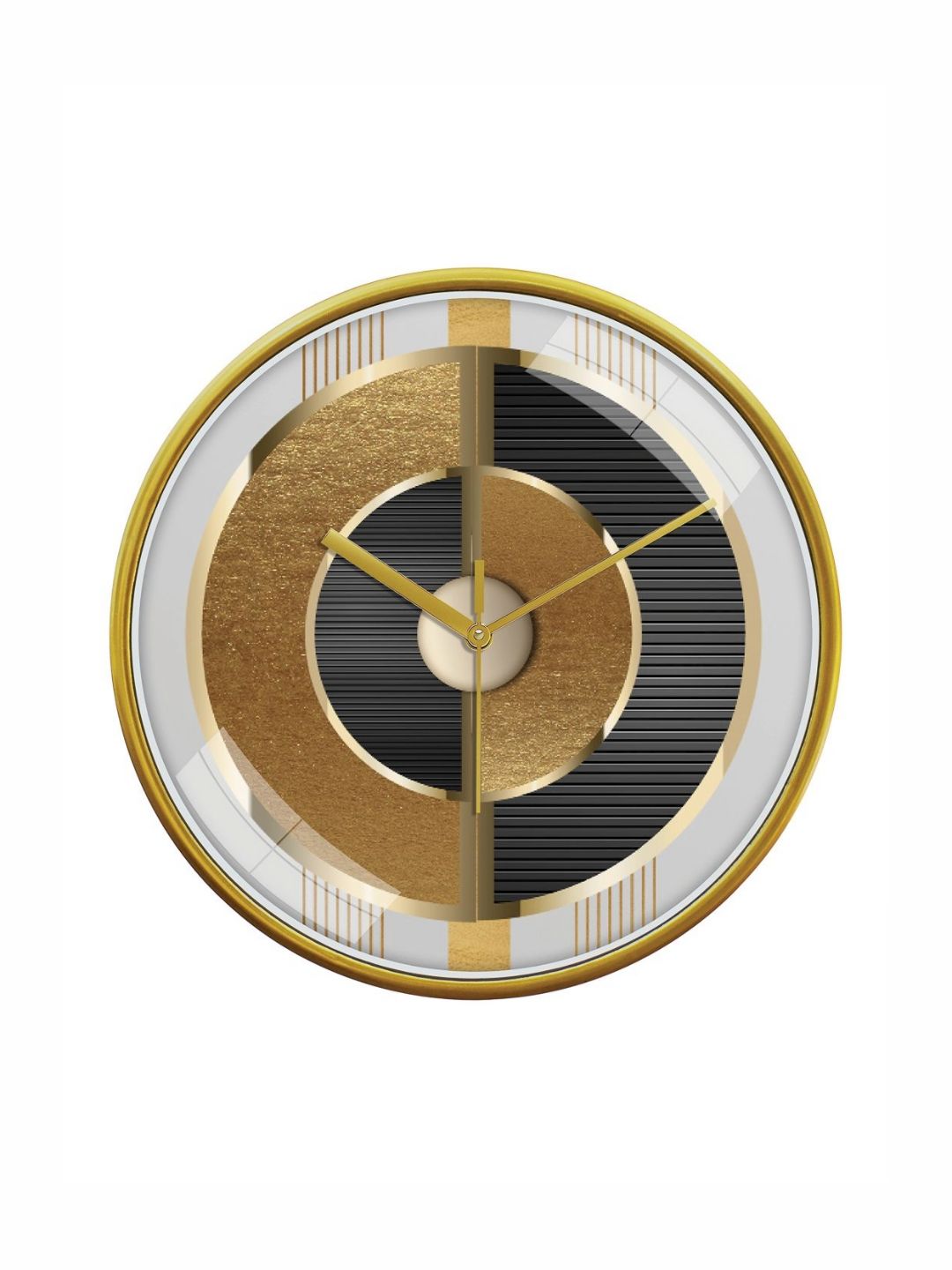 RANDOM Gold-Toned & Black Printed Contemporary Wall Clock-image-20