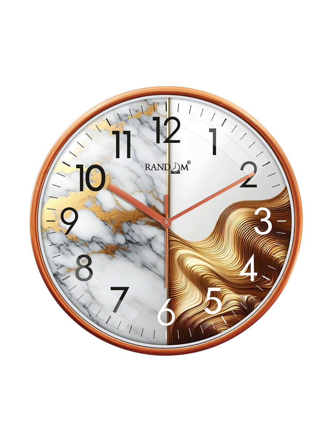 RANDOM White & Brown Printed Contemporary Wall Clock-picture-37