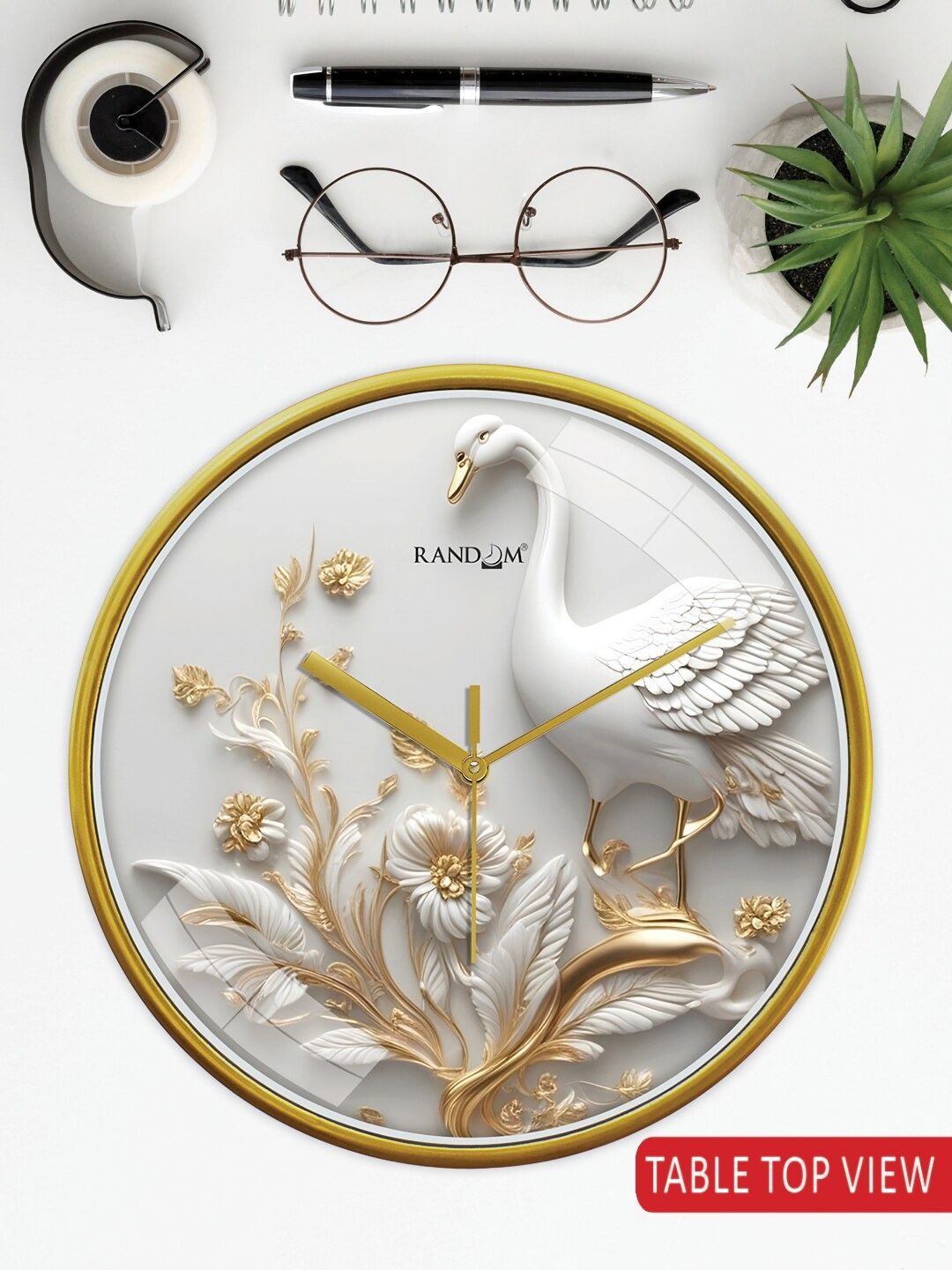 RANDOM Brown & White Printed Contemporary Wall Clock-picture-16