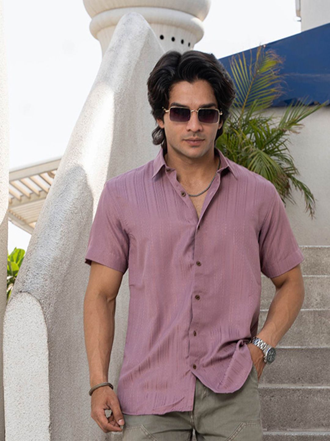 Shasak Men Classic Striped Regular Fit Opaque Casual Shirt-picture-12
