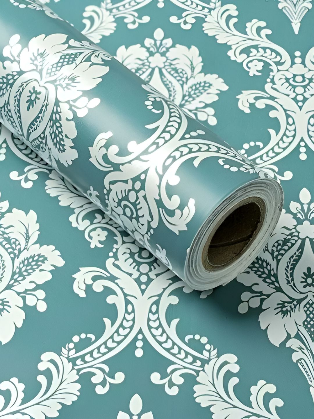 Aura Green & White Printed Self Adhesive Wall Sticker-image-42