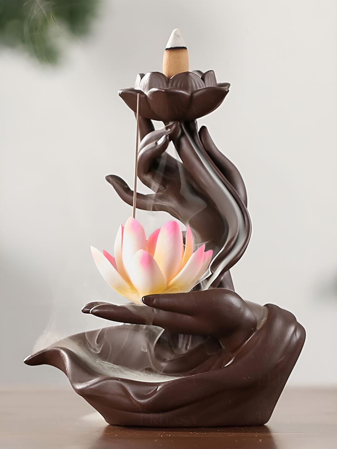 Ekhasa Brown Ceramic Smoke Fountain