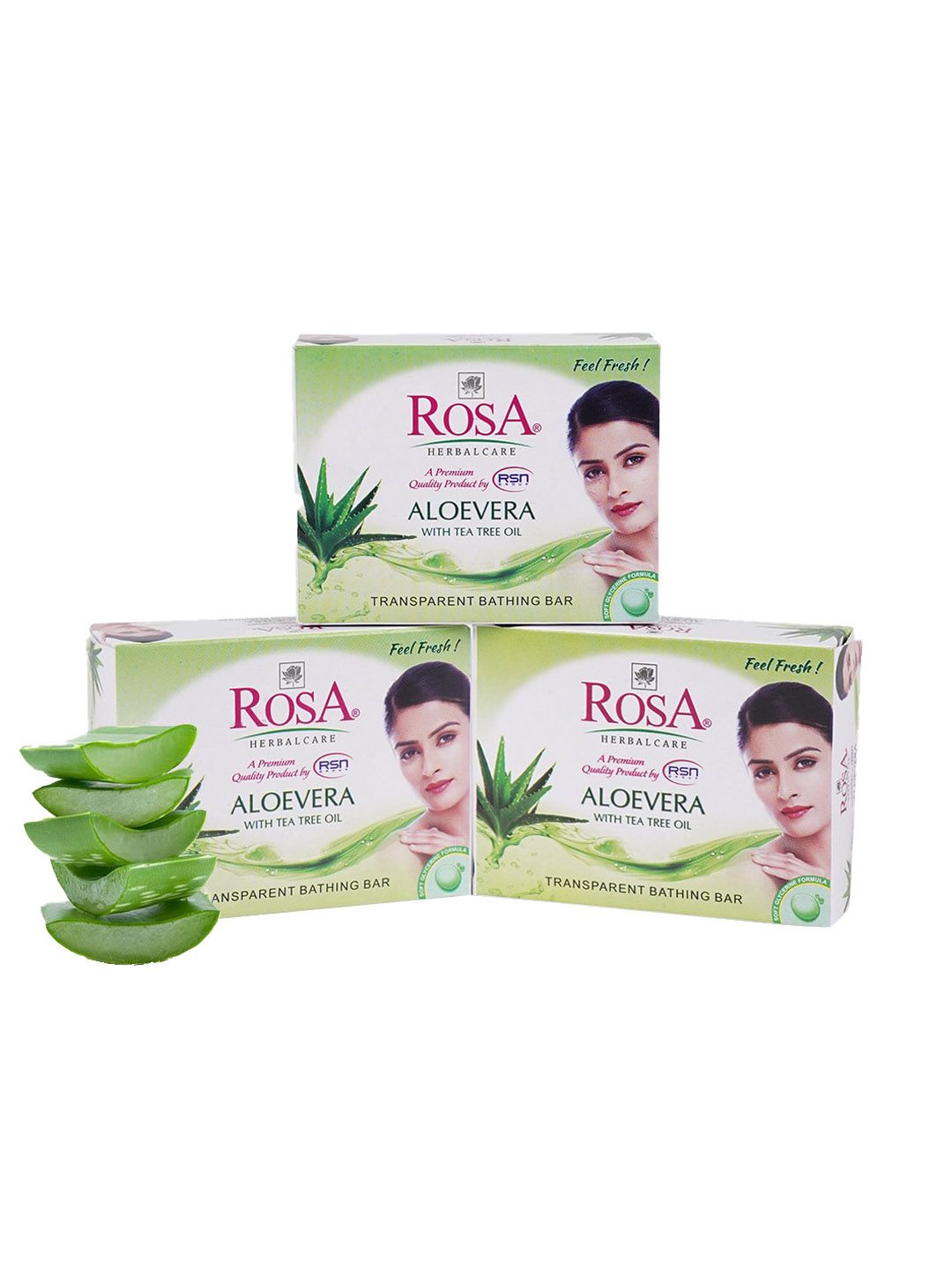 ROSA Herbalcare Set of 3 Aloevera Gel Soap With Tea Tree Oil - 100 g Each-picture-49
