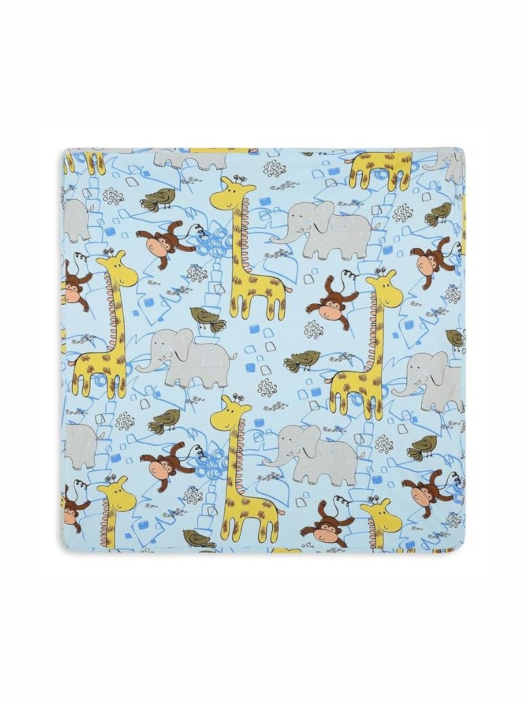 ONE SKY Blue & Yellow Cartoon Characters Single Bed Blanket-image-1