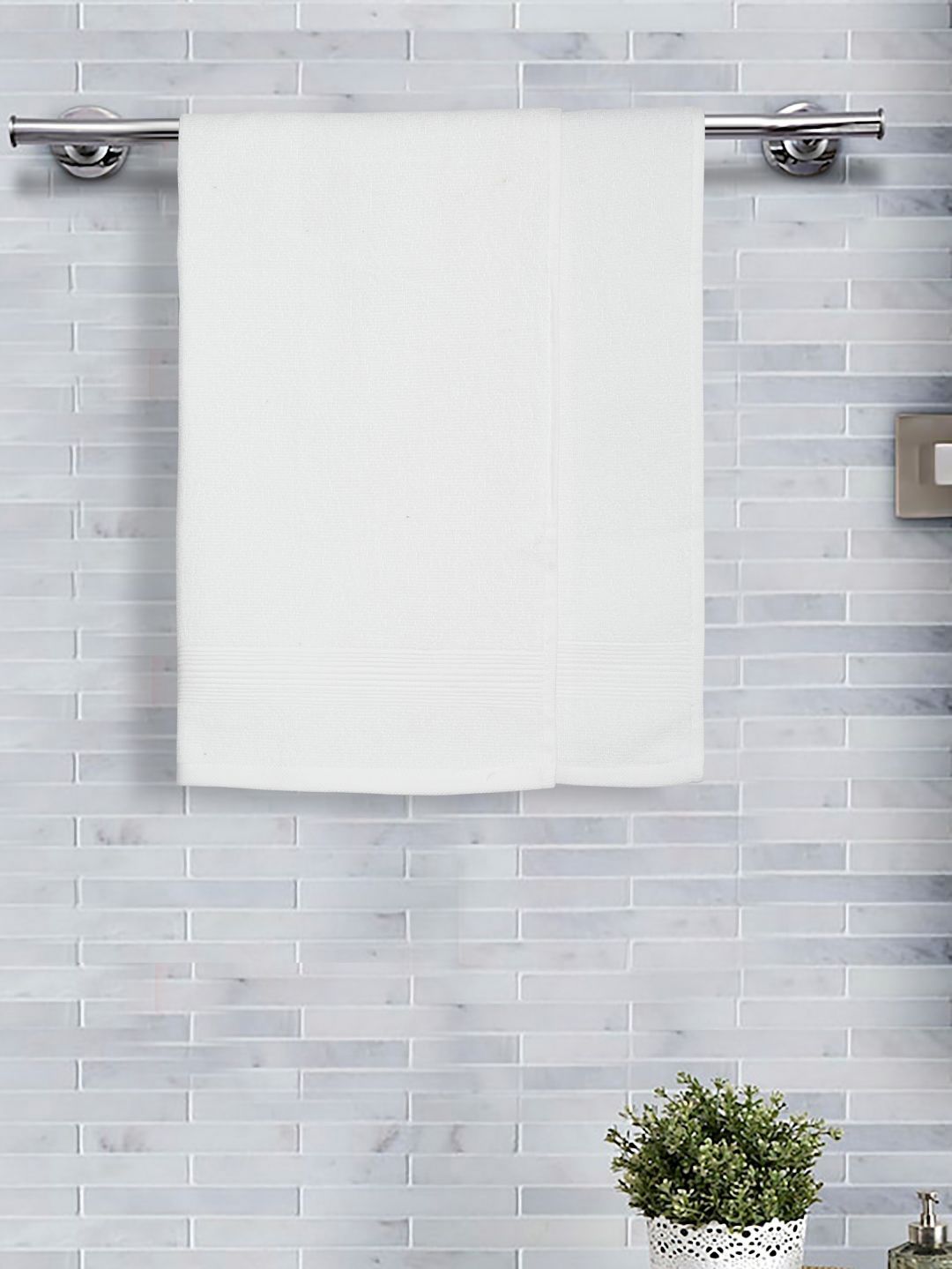 Fabindia White 2 Piece Cotton 500 GSM Towel Set-image-41