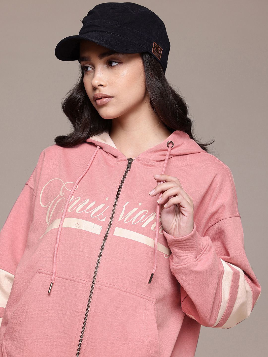 The Roadster Lifestyle Co. Women Printed Hooded Sweatshirt-picture-12