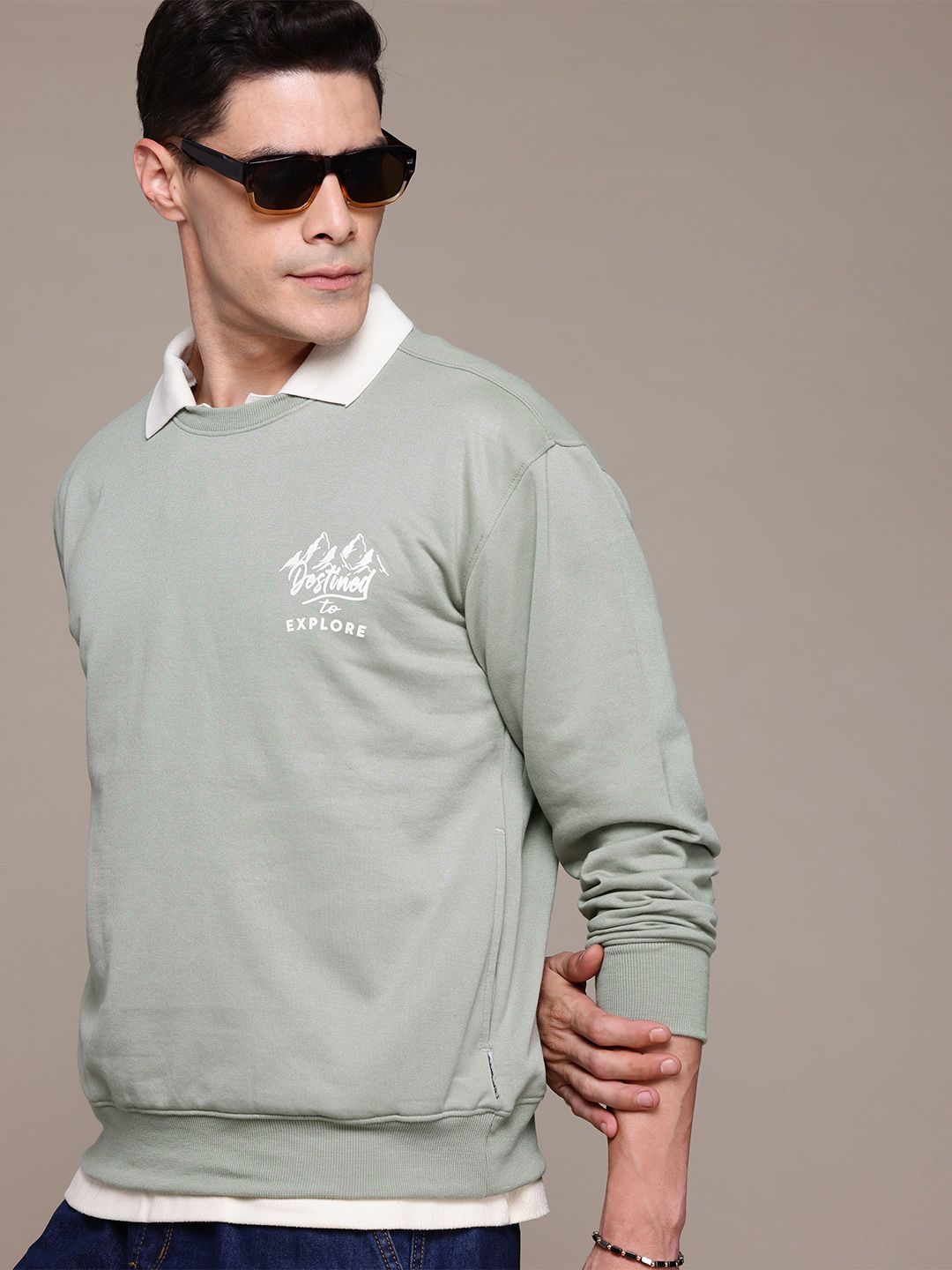 Roadster The Lifestyle Co. Round Neck Printed Detail Sweatshirt-picture-33