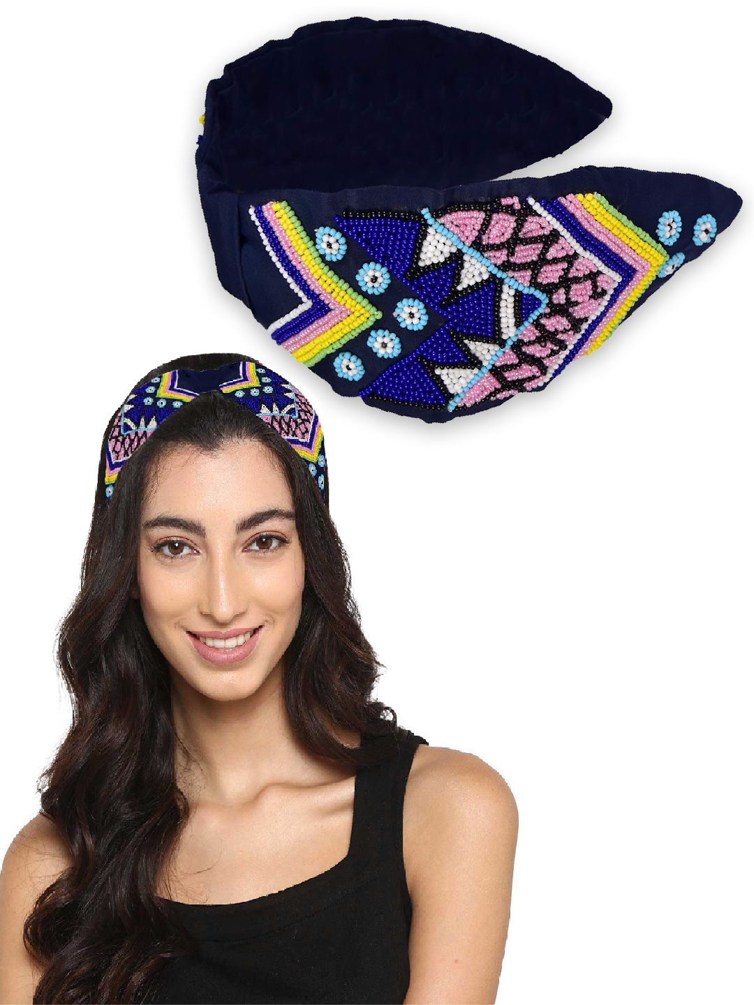 MAJESTIQUE Embellished Fabric Hairband-picture-49