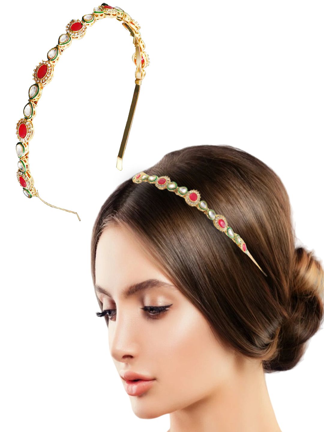 MAJESTIQUE Women Embellished Hairband Hair Accessory-picture-10