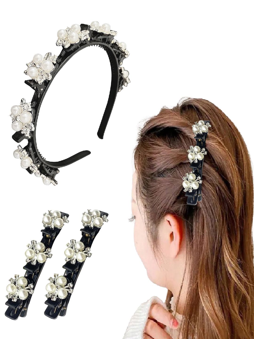 MAJESTIQUE Set of 3 Embellished Hairband-picture-7