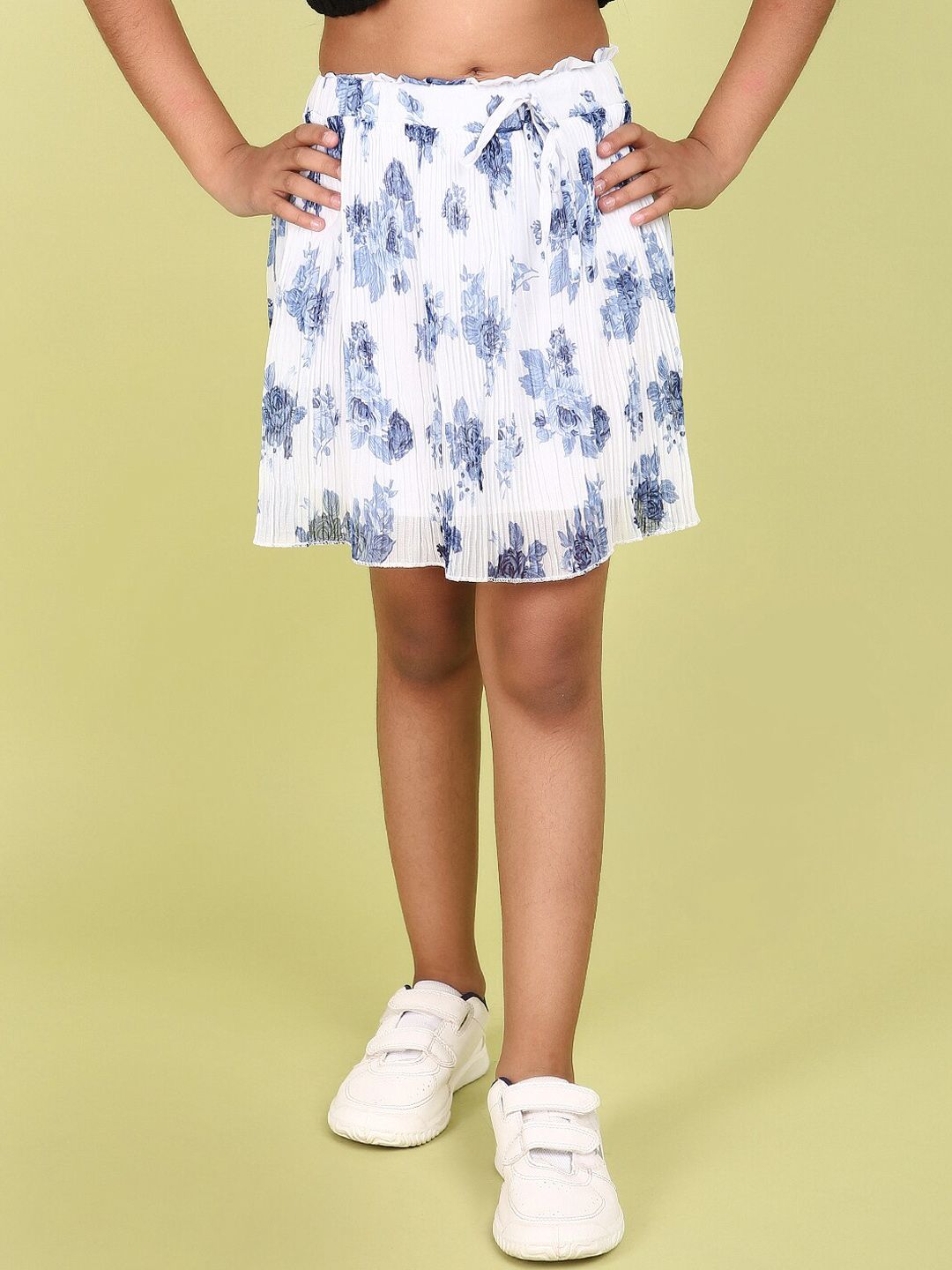 V-Mart Girls Floral Printed Georgette Flared Skirt-picture-29
