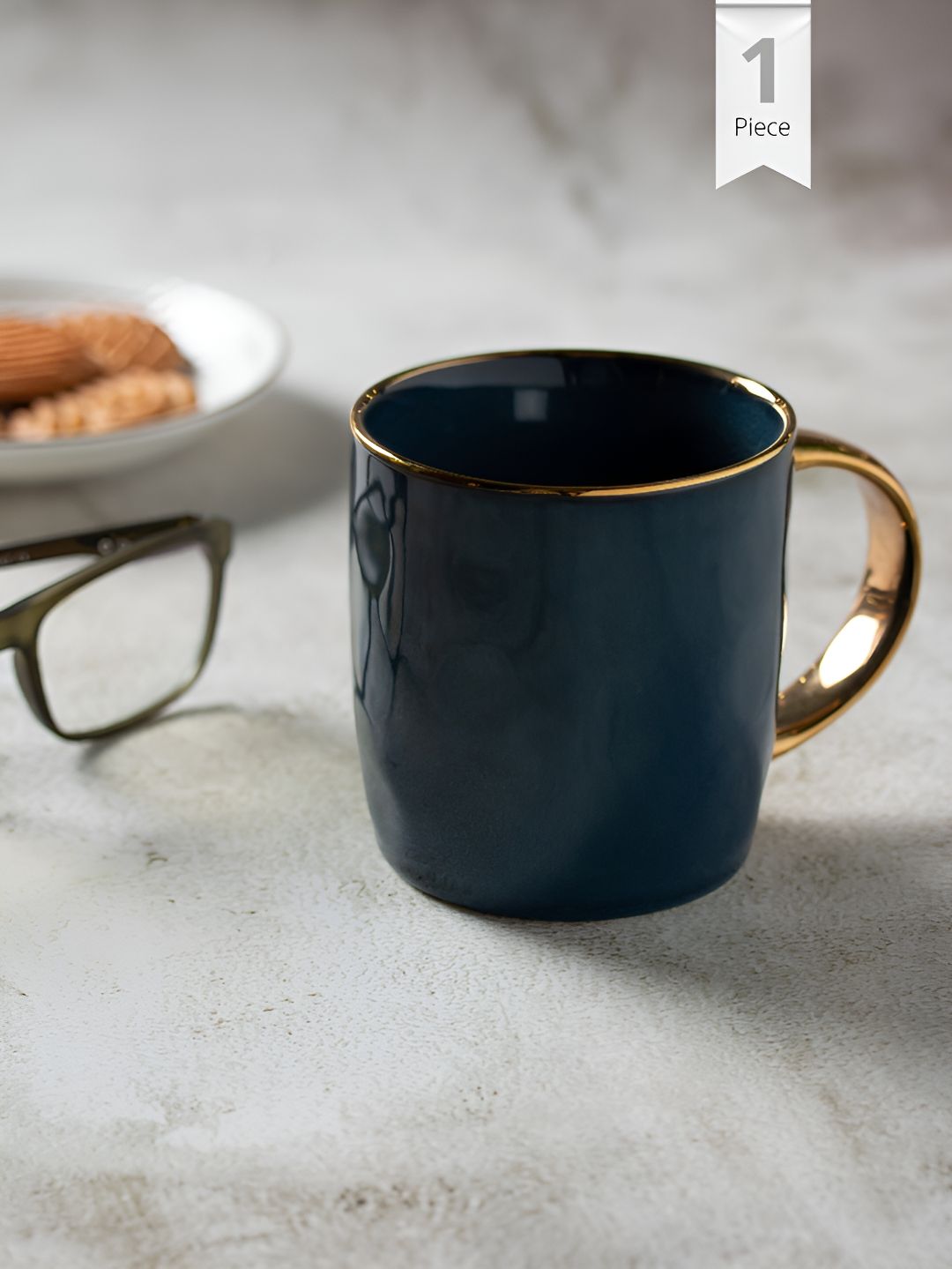 CLAY CRAFT Blue Ceramic Glossy Mug 330 ml-picture-43