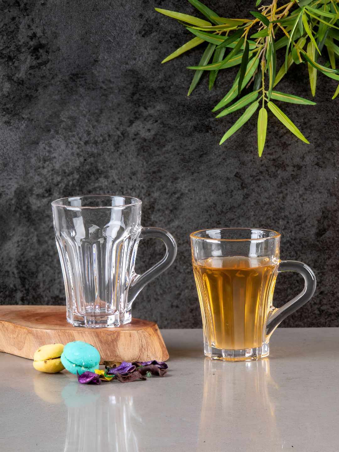 Aura Transparent 6 Pieces Textured Glass Glossy Mugs 160 ml Each-image-19