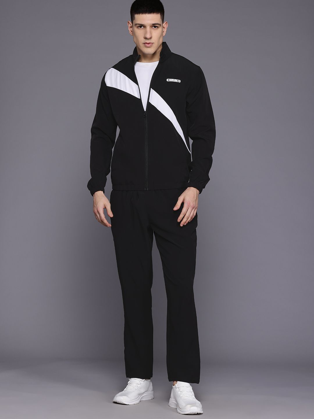 HRX by Hrithik Roshan Men Striped Rapid-Dry Running Tracksuit