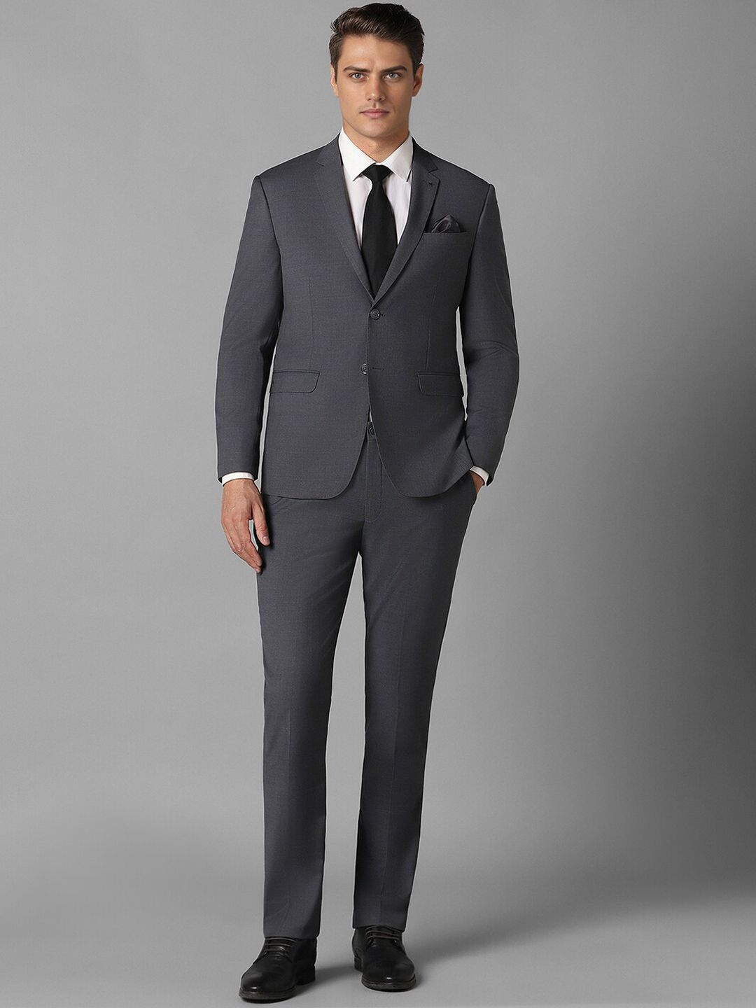 Louis Philippe Textured Single-Breasted Slim-Fit 2-Piece Formal Suit-picture-41