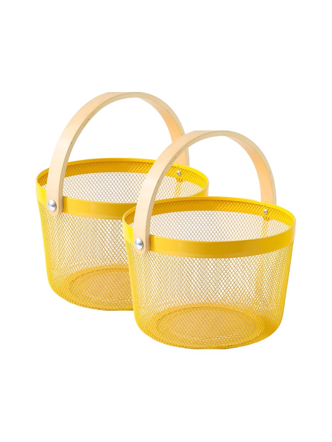 UMAI Yellow & Brown 2 Pieces Textured Metal Multi-Utility Organisers-picture-45