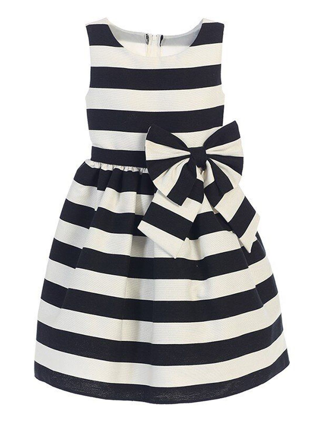 BAESD Striped Crepe Fit & Flare Dress-picture-27