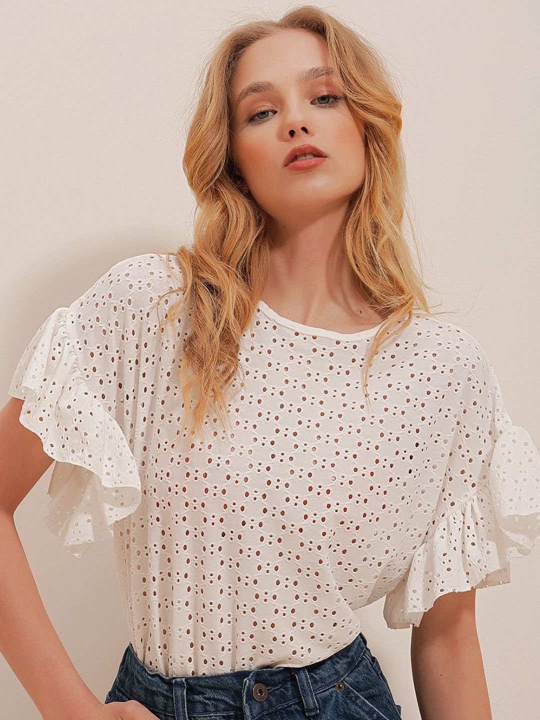 Trend Alacati stili Solid Round Neck Top-picture-30