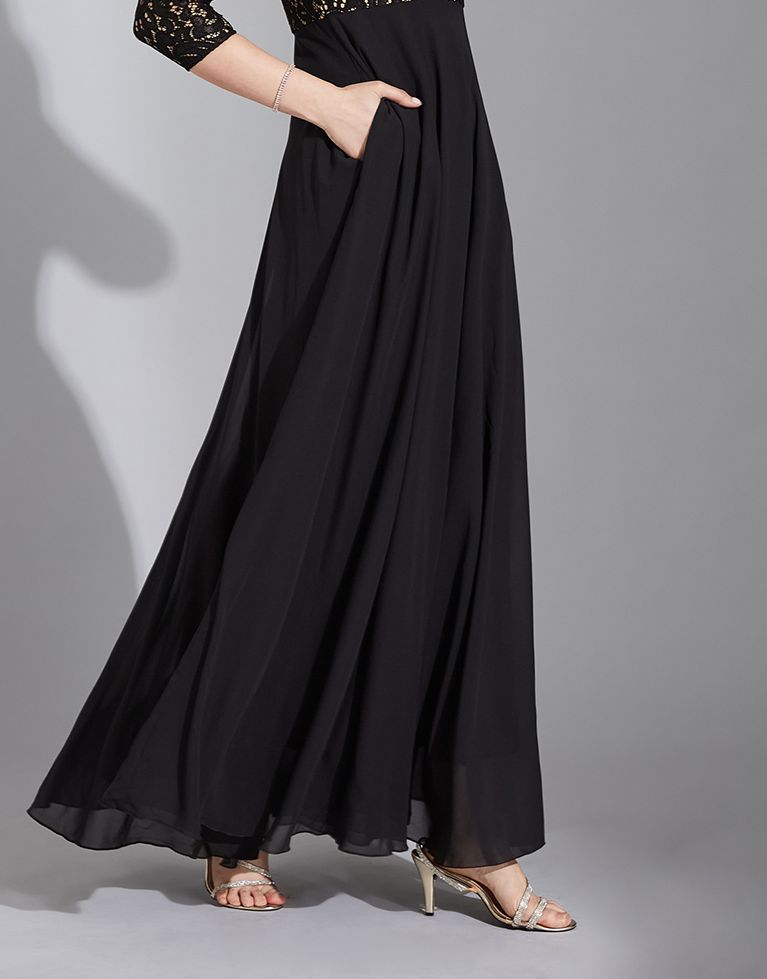 long black dress with pockets Éterne Long Sleeve Turtleneck Mini Dress | Black | Size S