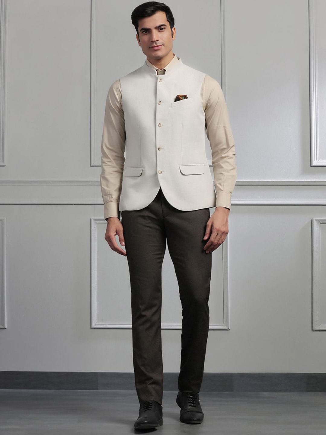 Blackberrys Slim-Fit Woven Nehru Jacket-picture-25